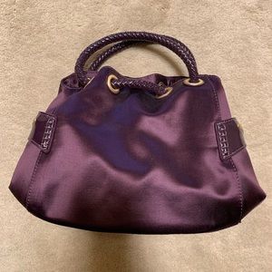 Eggplant purple satin cole haan handbag
